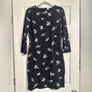 Old Navy Black Floral Long Sleeve Dress